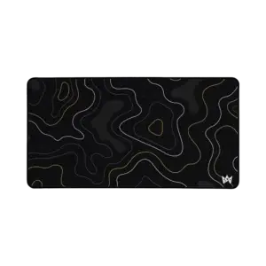 CSG Topo Pro Desk Mat 15.5 x 31.5 Gold flat top view gold desk mat