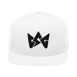 CSG Ice Snapback white front view black embroidered logo